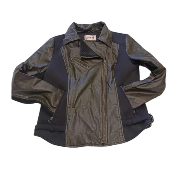 Guess Moto Faux Leather  Jacket Size Large - Picture 5 of 11